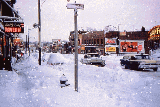 Sanford corner in snow